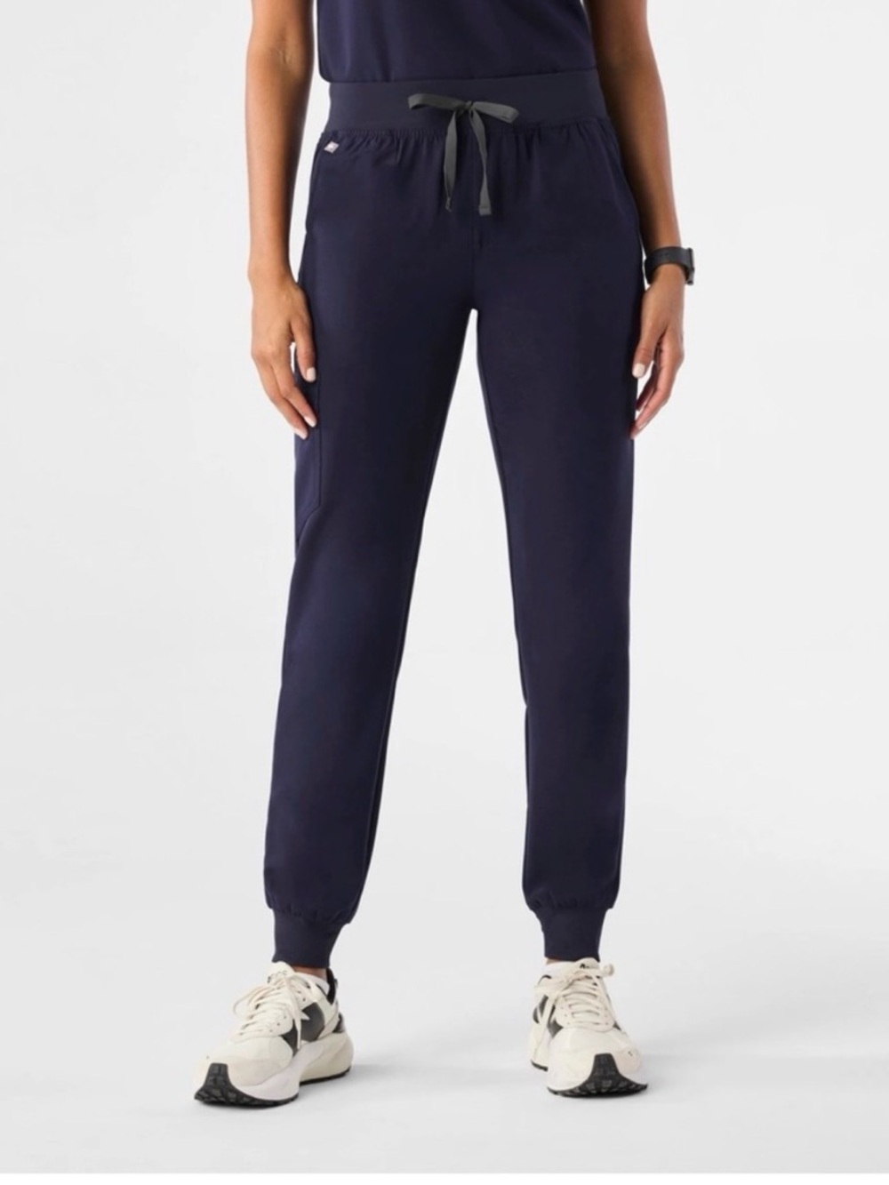 Figs Navy Zamora High Waisted - Petite Jogger Scrub Pants